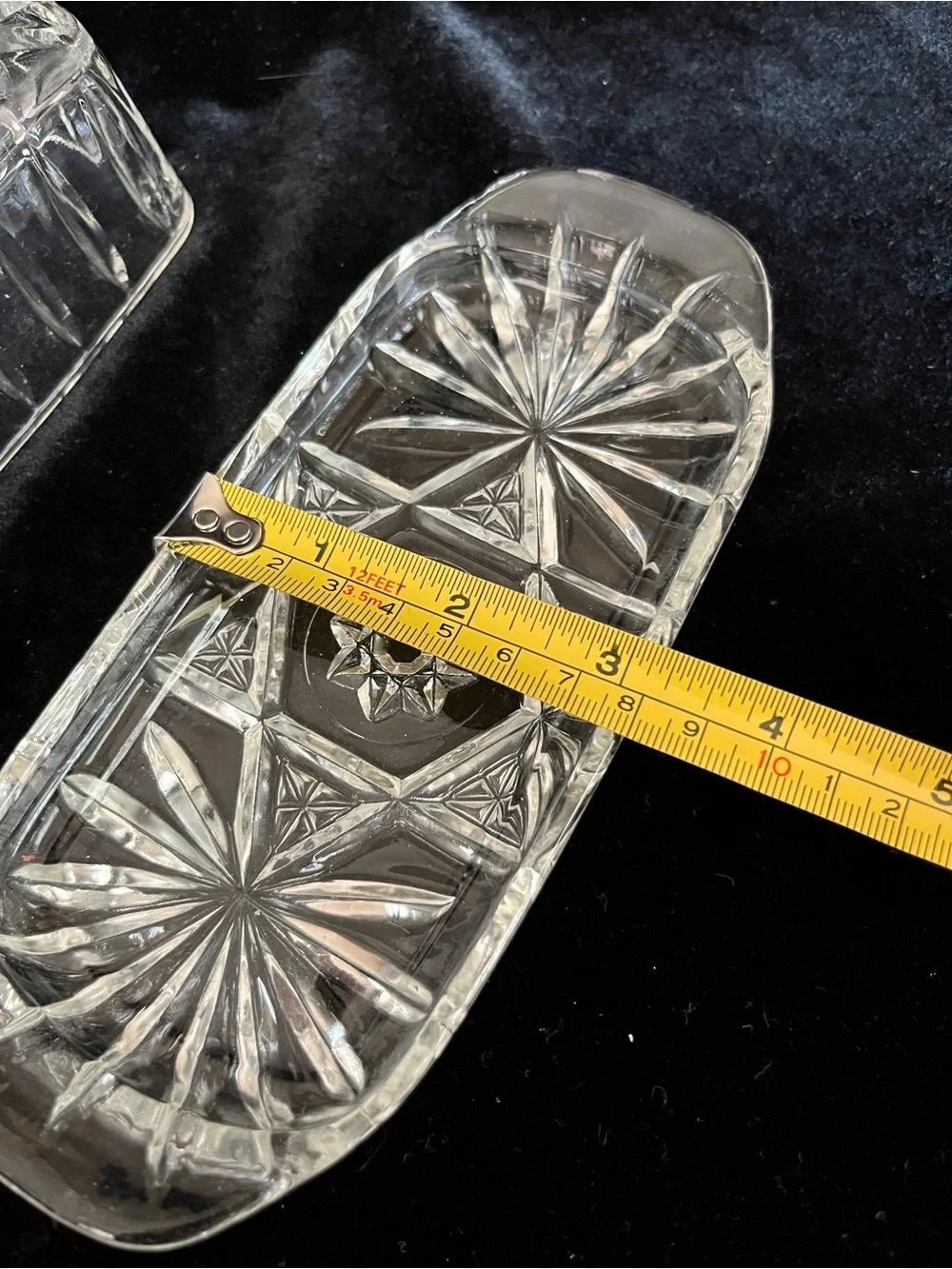 Anchor Hocking PRESCUT CLEAR Glass BUTTER Covered Dish 7 1/4